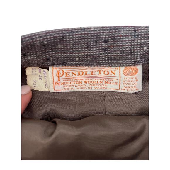 Vintage Pendleton Wool Brown Tweed Pencil Midi Lined Skirt | Womens Small - Picture 7 of 16